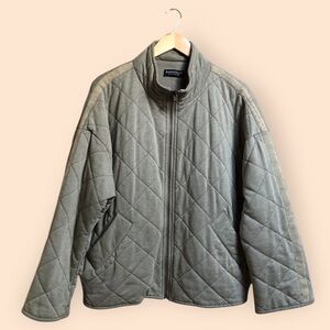 BAGATELLE Collection French Terry Quilted Jacket Sage Green Full Zip Women’s M